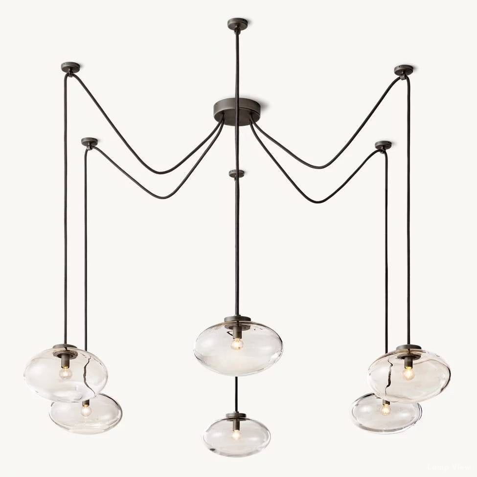 Cabrette Pristine Glass Suspended Chandelier 84"