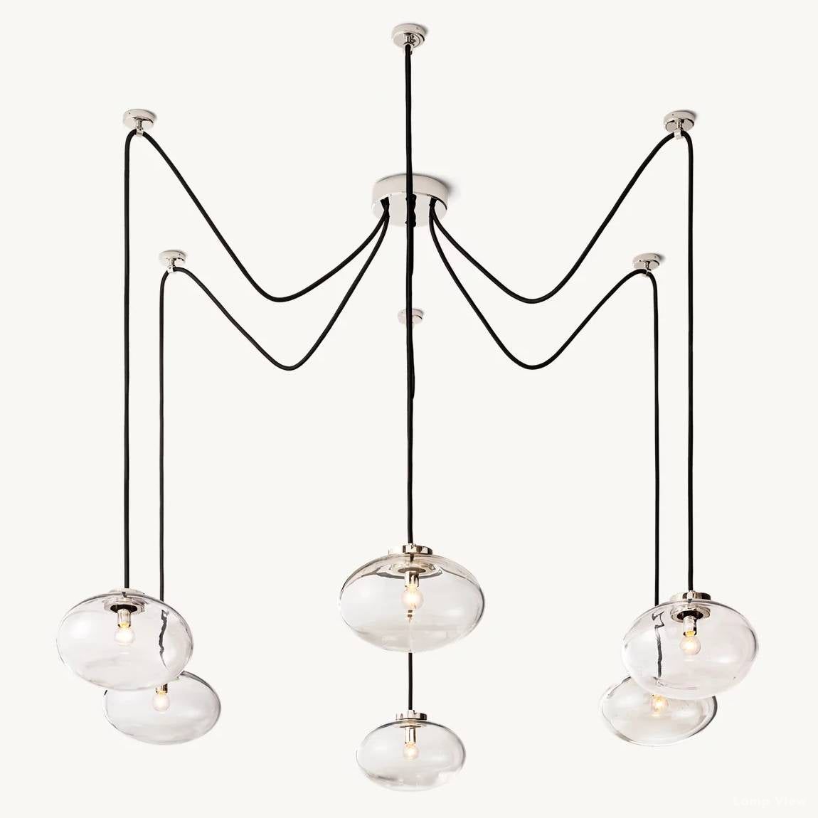 Cabrette Pristine Glass Suspended Chandelier 84"