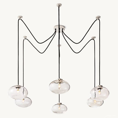 Cabrette Pristine Glass Suspended Chandelier 84"