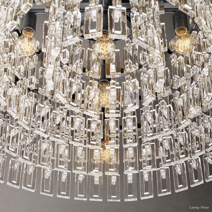 Marignan Chain Crystal Tiered Round Chandelier 60"