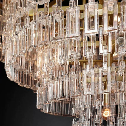 Marignan Chain Crystal Tiered Round Chandelier 60"