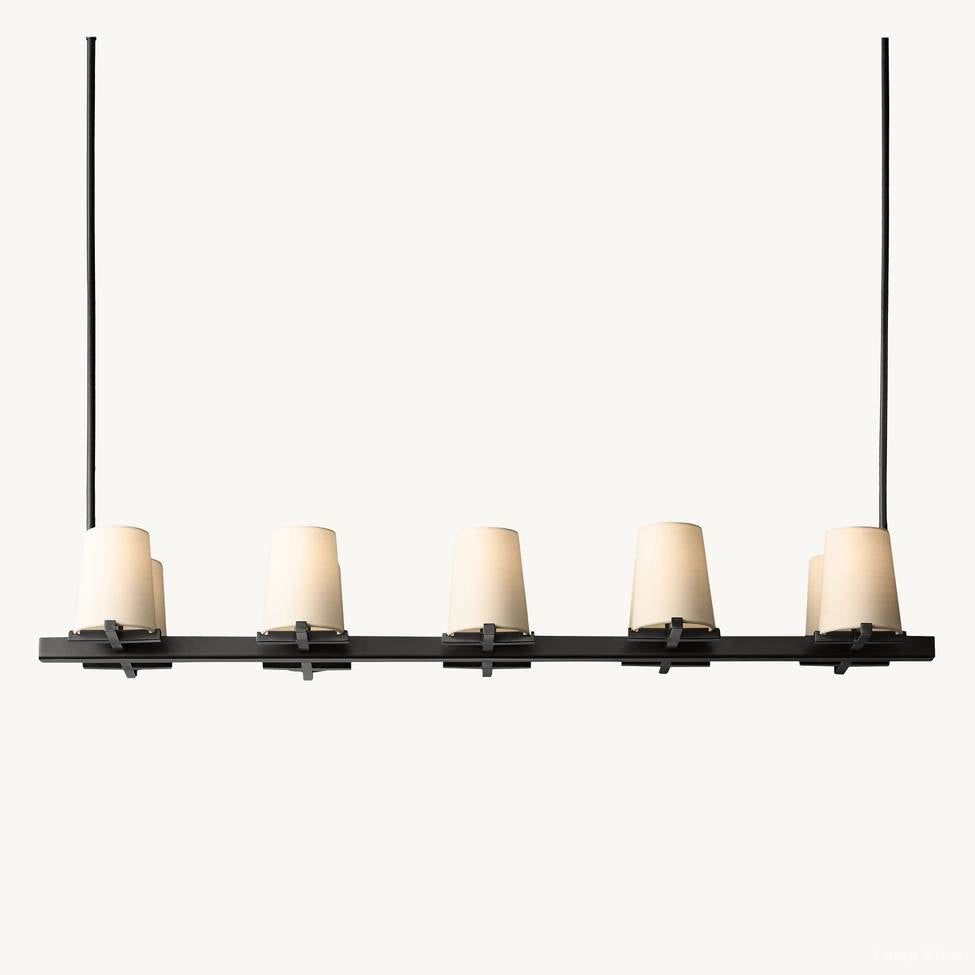 Pauillac Classic Fabric Linear Chandelier 49"