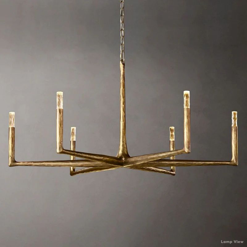 Thaddeus Forged Metal Round Chandelier 48"