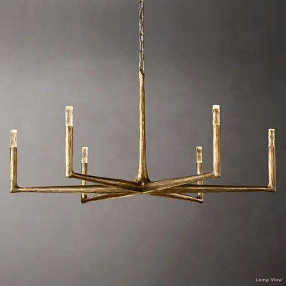Thaddeus Forged Metal Round Chandelier 48"