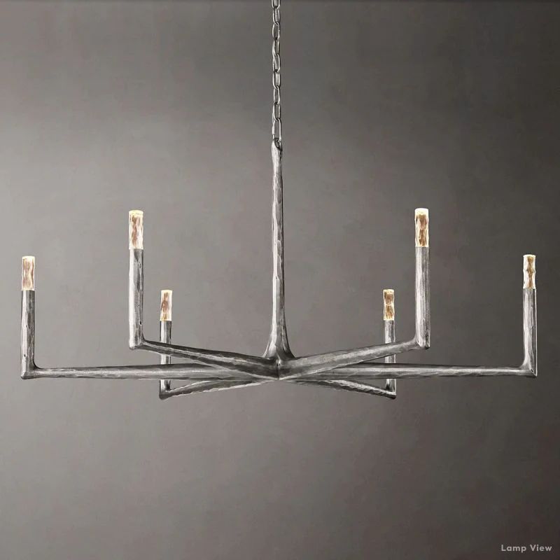 Thaddeus Forged Metal Round Chandelier 48"