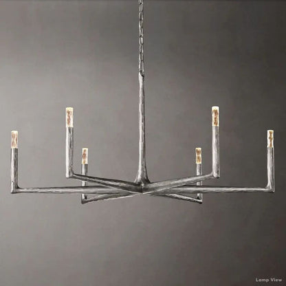 Thaddeus Forged Metal Round Chandelier 48"