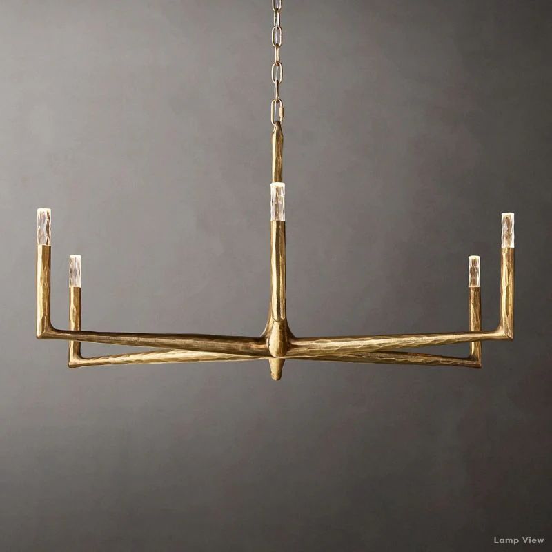 Thaddeus Forged Metal Round Chandelier 48"