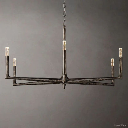 Thaddeus Forged Metal Round Chandelier 48"