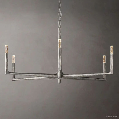 Thaddeus Forged Metal Round Chandelier 48"