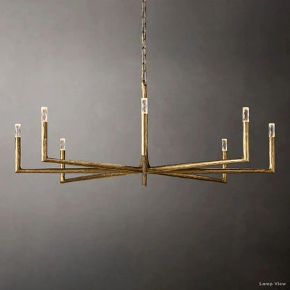 Thaddeus Forged Metal Round Chandelier 60"