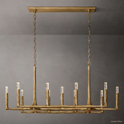 Thaddeus Forged Metal Linear Chandelier 54"