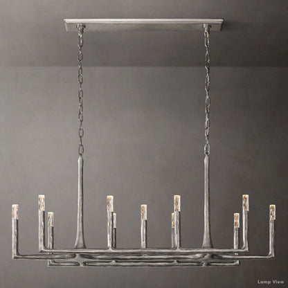 Thaddeus Forged Metal Linear Chandelier 54"