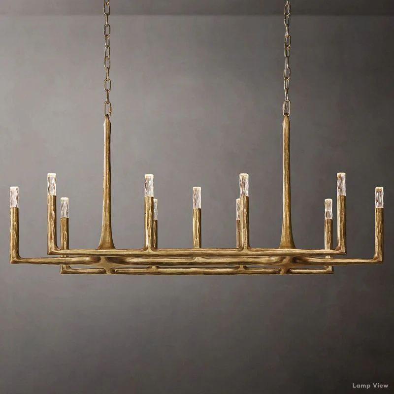 Thaddeus Forged Metal Linear Chandelier 54"