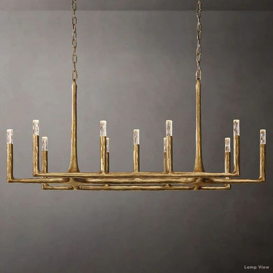 Thaddeus Forged Metal Linear Chandelier 54"