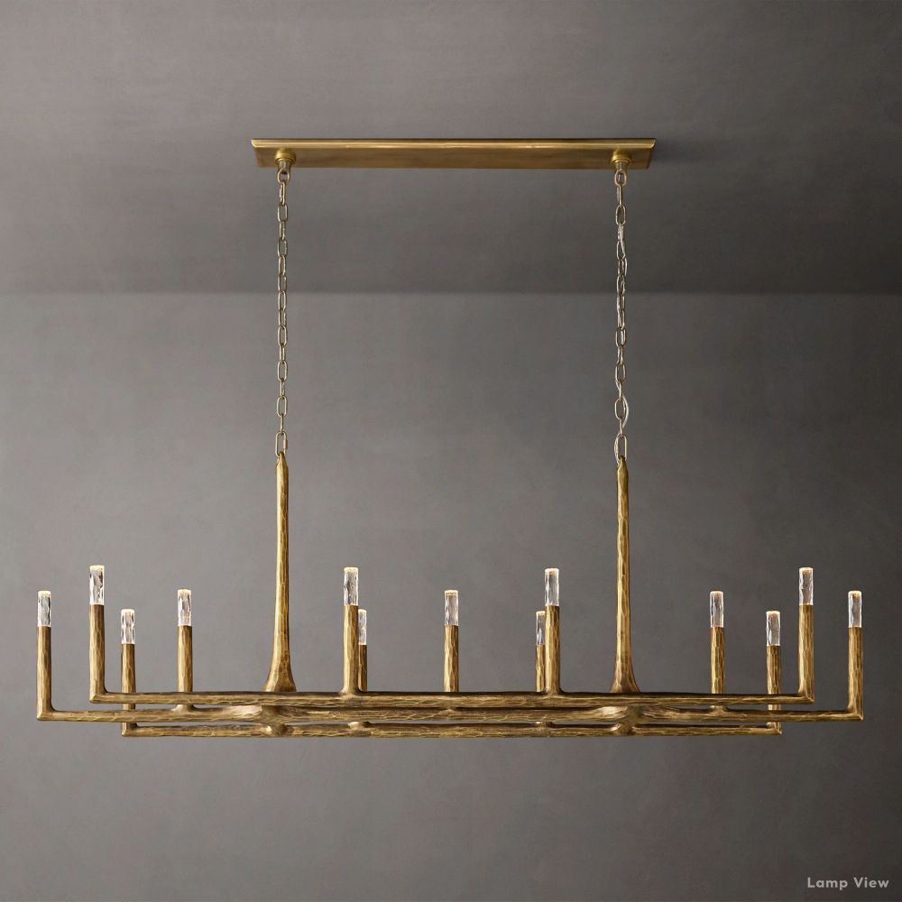 Thaddeus Forged Metal Linear Chandelier 72"