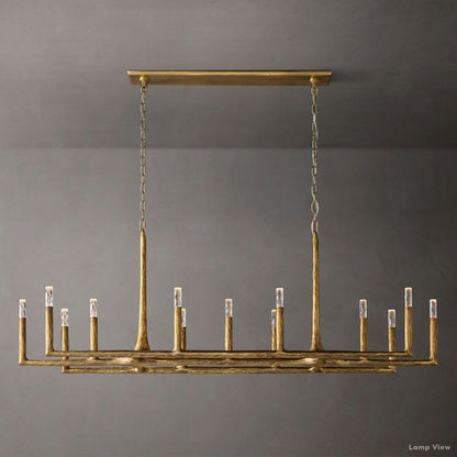 Thaddeus Forged Metal Linear Chandelier 72"