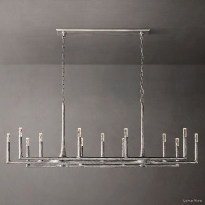 Thaddeus Forged Metal Linear Chandelier 72"