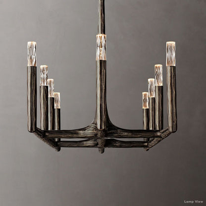 Thaddeus Forged Metal Linear Chandelier 96"