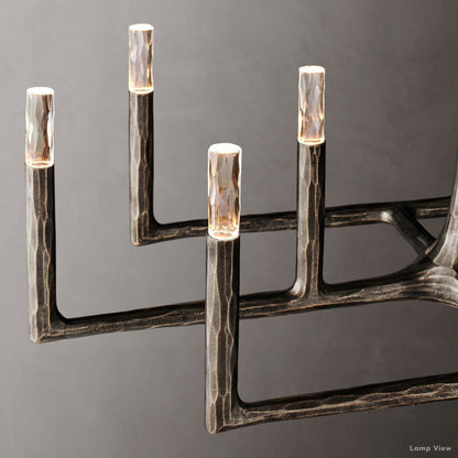 Thaddeus Forged Metal Linear Chandelier 72"