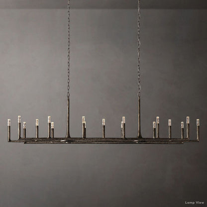 Thaddeus Forged Metal Linear Chandelier 96"