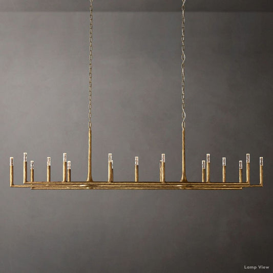 Thaddeus Forged Metal Linear Chandelier 96"