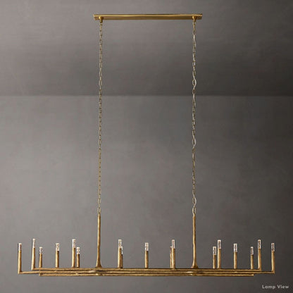Thaddeus Forged Metal Linear Chandelier 96"