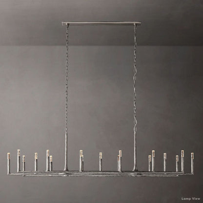Thaddeus Forged Metal Linear Chandelier 96"