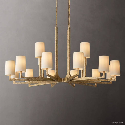 Wright Hammered Form Round Chandelier 60"