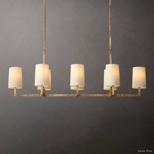 Wright Hammered Form Linear Chandelier 54"