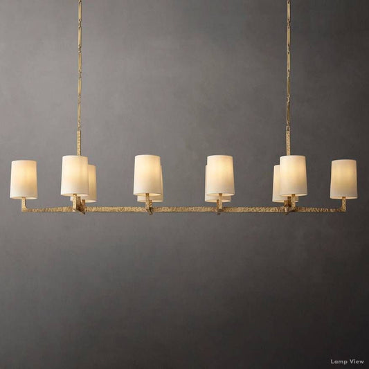 Wright Hammered Form Linear Chandelier 72"