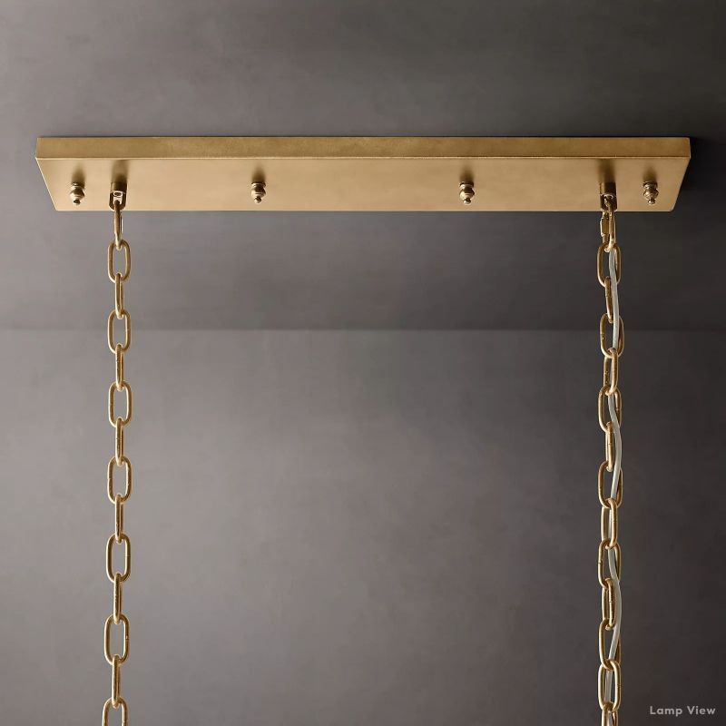 Odeon Fringed Crystal Rectangular Chandelier 40"