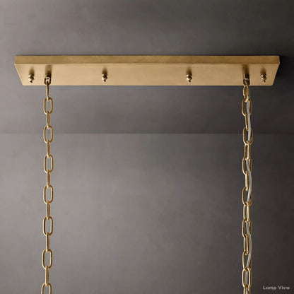 Odeon Fringed Crystal Rectangular Chandelier 40"