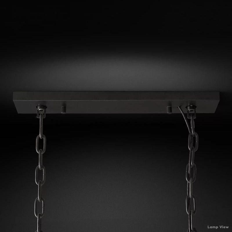Odeon Fringed Crystal Rectangular Chandelier 40"