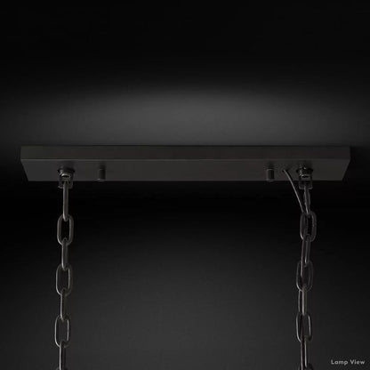Odeon Fringed Crystal Rectangular Chandelier 40"