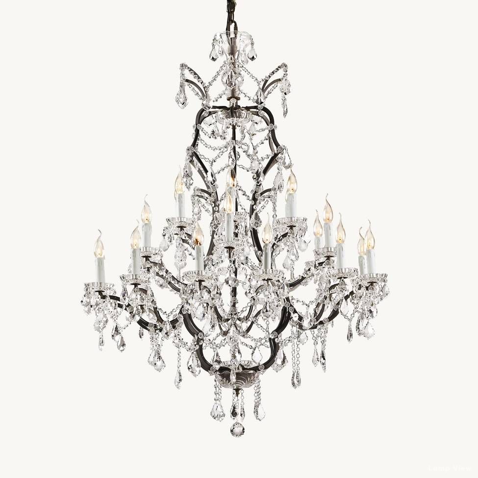Rococo Garland Crystal Round Chandelier 40"