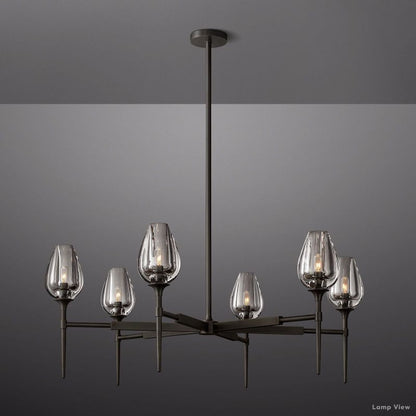 Tulip Delicate Crystal Round Chandelier 42"