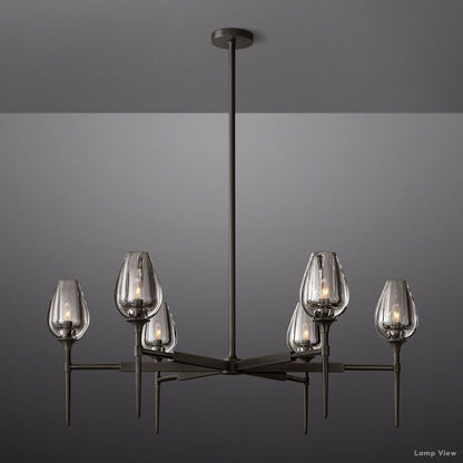 Tulip Delicate Crystal Round Chandelier 42"
