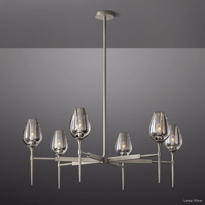 Tulip Delicate Crystal Round Chandelier 42"