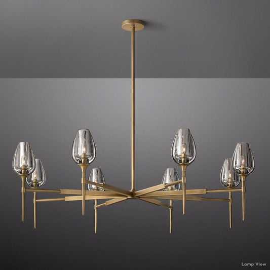 Tulip Delicate Crystal Round Chandelier 54"