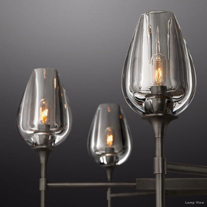Tulip Delicate Crystal Round Chandelier 42"