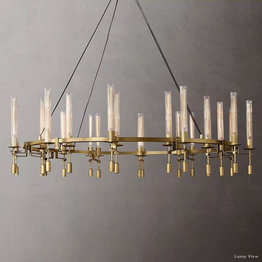 Fontanelle Modernist Glass Round Chandelier 70"