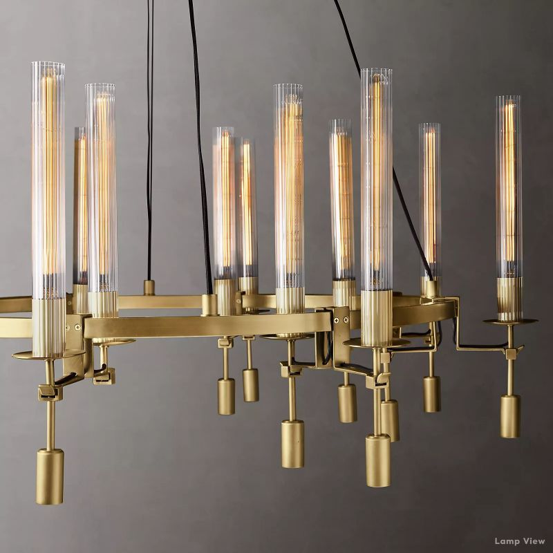 Fontanelle Modernist Glass Round Chandelier 70"