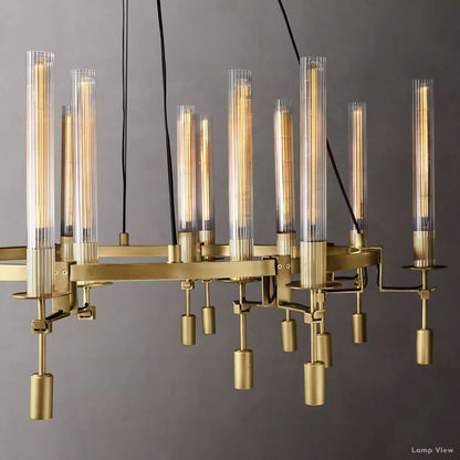 Fontanelle Modernist Glass Round Chandelier 70"