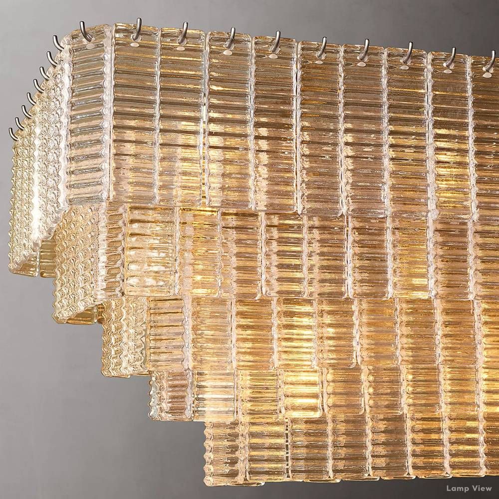 Sirene Molded Glass Rectangle Chandelier 77"