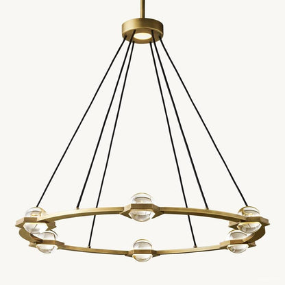 Eclatant Inset Crystal Round Chandelier 36"