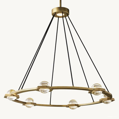 Eclatant Inset Crystal Round Chandelier 36"