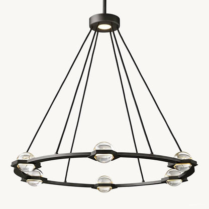 Eclatant Inset Crystal Round Chandelier 36"
