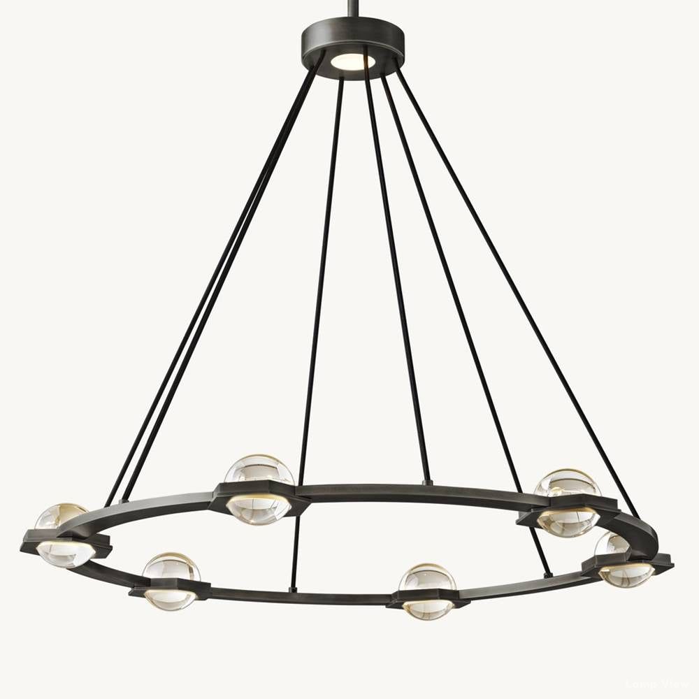 Eclatant Inset Crystal Round Chandelier 36"
