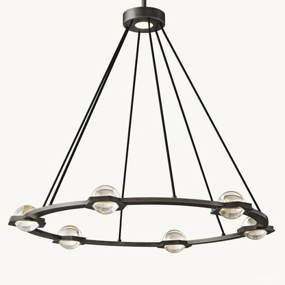 Eclatant Inset Crystal Round Chandelier 36"