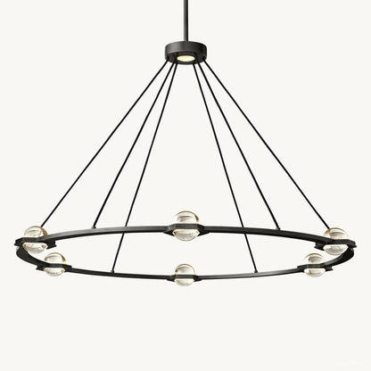Eclatant Inset Crystal Round Chandelier 48"